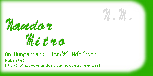 nandor mitro business card